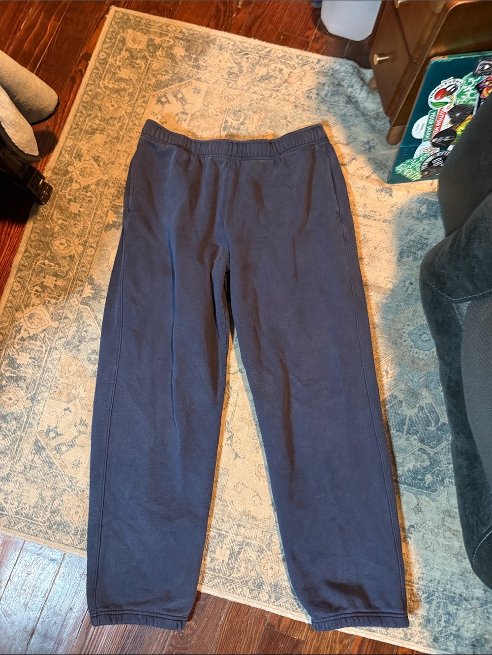 L.L. Bean Men's Navy Fleece Joggers